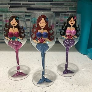 3 Lolita Mermaid Wine Glasses (3D!)